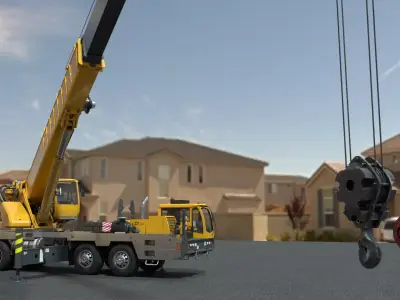 Crane Truck Low-poly 3D model