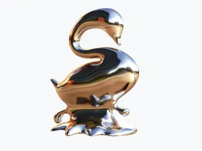 swan in water 3D model