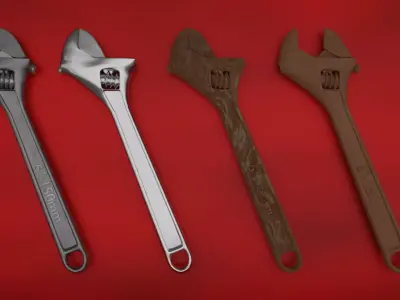 Wrench tool Low-poly 3D model