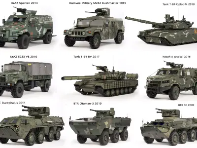 Large collection of equipment of the Armed Forces of Ukraine 3D Model Pack