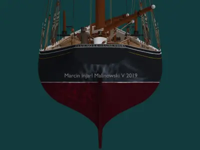 Bluenose 1921 schooner rigged historically accurate  3D model