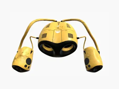Jetpack I05 Black Yellow - SciFi Character Design Low-poly 3D model