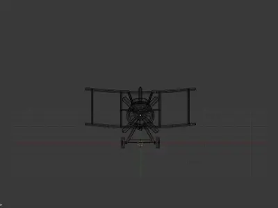 low poly plane biplane on road in desert Low-poly 3D model
