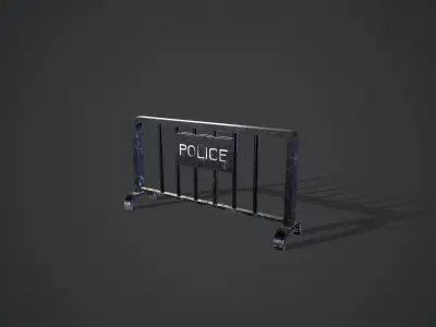 Police Barricade Low-poly 3D model