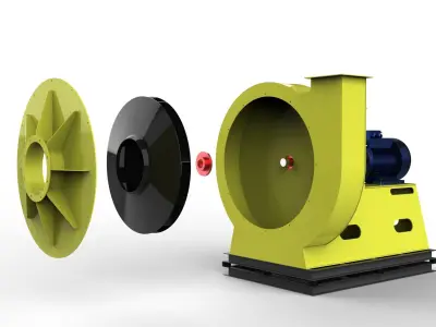 Industrial Fan 3D model 4