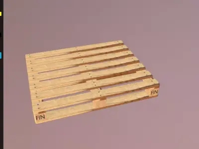 Pallet EUR-FIN Low-poly 3D model