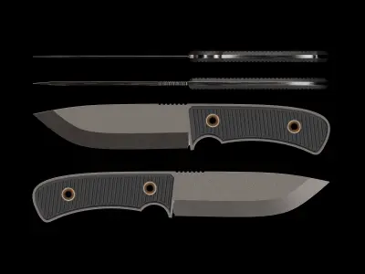 Fixed Blade Knife Lowpoly Gameready  Free low-poly 3D model