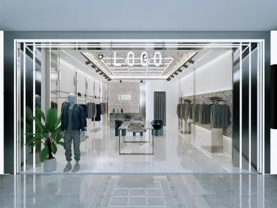 shop fashion Clothes brand Modern 3D model