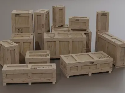 Cargo crates pack 1 Low-poly 3D model