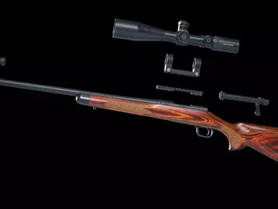 Remington 700 Sniper Rifle Low-poly 3D model purchase