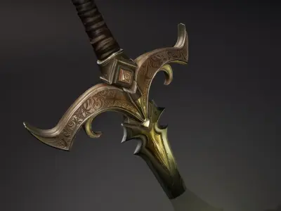 Weapon Sword Blade PBR Stylized  Low-poly 3D model