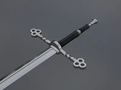 Retro sword concept Low-poly 3D model