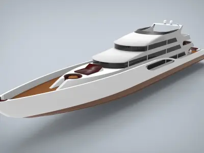 Yacht II Low-poly 3D model