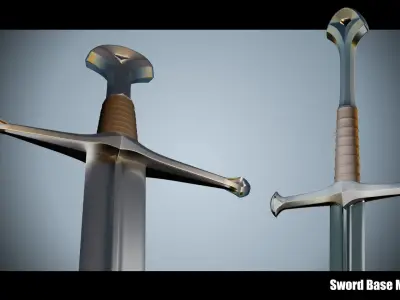 Sword Base Mesh 03 Low-poly 3D model