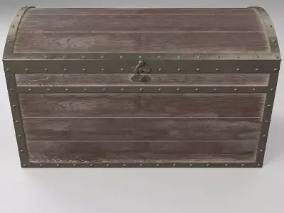 High Quality Antique Wooden Chest 3D model