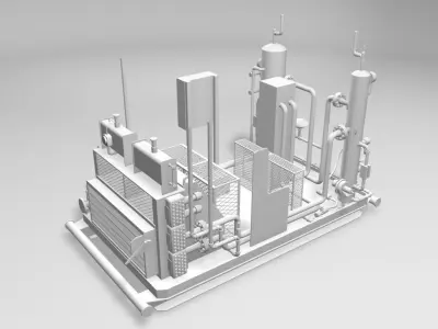 Industrial Compressor Skid 3D model