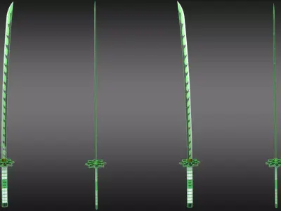 Demon Slayer Sanemi Shinazugawa Nichirin Sword  Low-poly 3D model