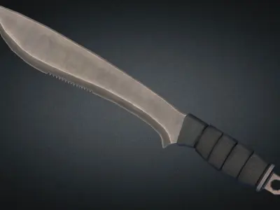 Machete knife Low-poly 3D model purchase