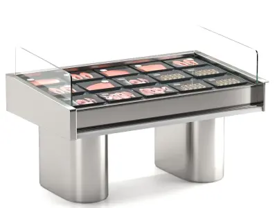 Display counter seafood 3D model