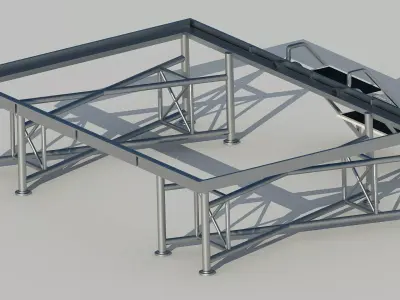 Transtage Portable Stage Low-poly 3D model