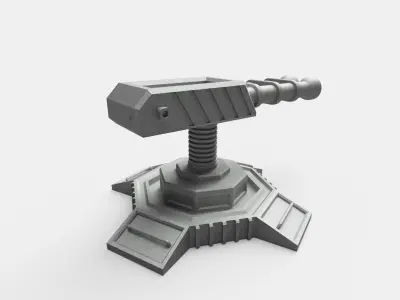 Sci fi Laser turret  Low-poly 3D model