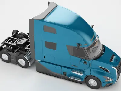 Semi Truck Generic 02 3D model