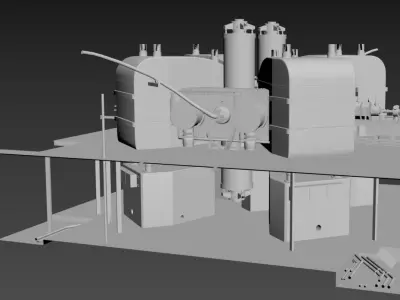 Particle Accelerator separated sector cyclotron  Low-poly 3D model