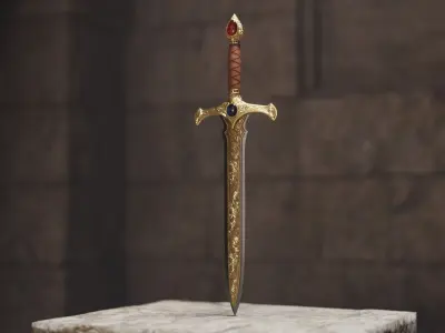 Realistic Game Ready Sword Set 01 Low-poly 3D model