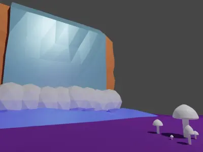 Mushroom Kingdom  Low-poly 3D model
