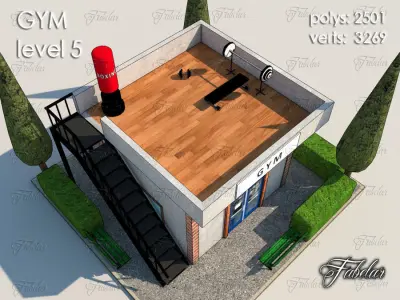 Gym Level Low-poly 3D model 4
