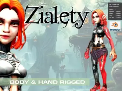 Zialety Half Elf Half-Machine All Hero 3D model