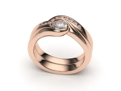 solitaire with ring sizes  9 part S15 3D print model