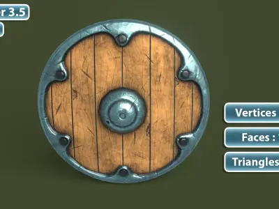 Stylized Shield Low-poly 3D model