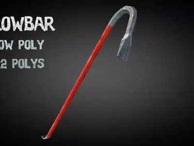 Crowbar hook Low-poly 3D model purchase