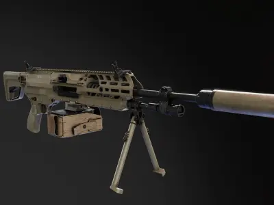 Sig Sauer XM250 Low-poly 3D model