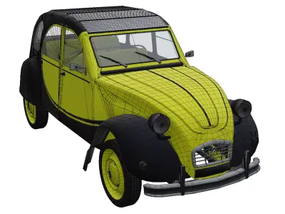 Citroen 2CV Low-poly 3D model get