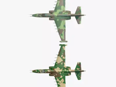 4K Textures with 2 Colors Su-25 Frogfoot  Low-poly 3D model