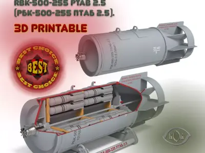 Soviet Russian Cluster aviation bomb RBK 500 255 PTAB 2 5  3D model