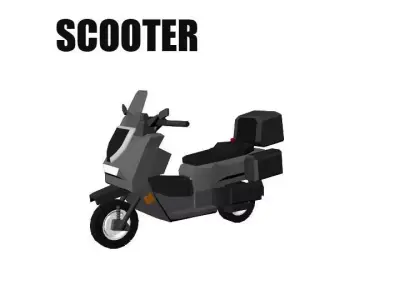 Scooter Lo Poly Low-poly 3D model