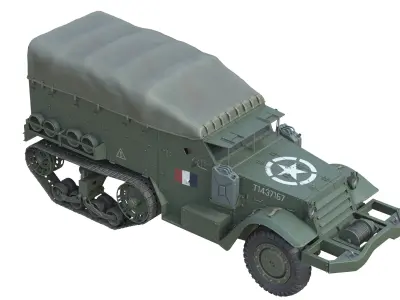 M5 Half Track Carrier   Low-poly 3D model