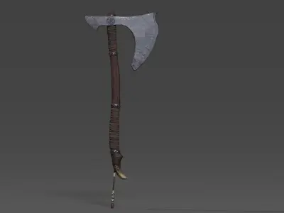 Ancient Crescent axe Low-poly 3D model
