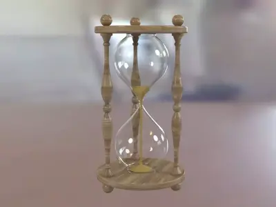 HourGlass sand Low-poly 3D model