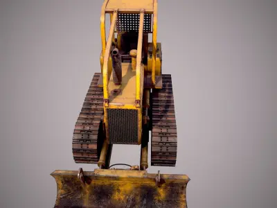 Bulldozer Low Poly PBR Low-poly 3D model