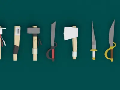 Game steel arms Low-poly 3D model
