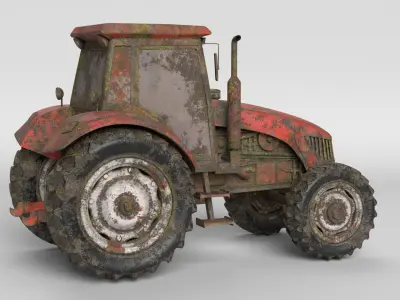 Abandoned Farm Tractor 3D model