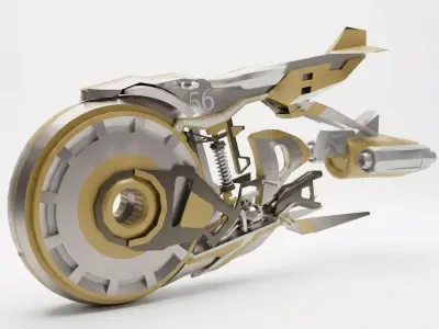 High-Quality Futuristic Hover Bike 3D Model 3D model