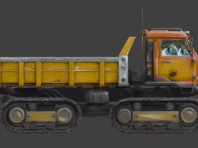 Realistic Hard Sci-Fi Industrial Tracked Hauler Low-poly 3D model