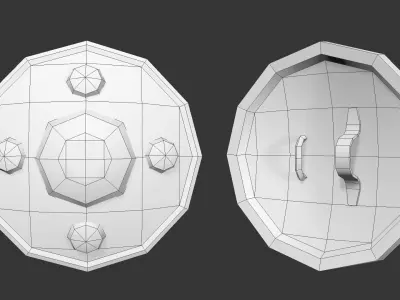 Shield Low-poly 3D model 6