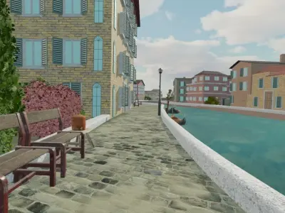 Venetian Canal Cityscape 3D model