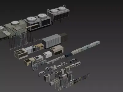 ventilation and roof components - 165 items Free 3D model